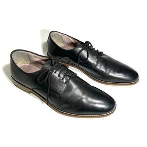 Banana Republic Black Leather Derby Dress Shoes Brown Soles Men’s 10